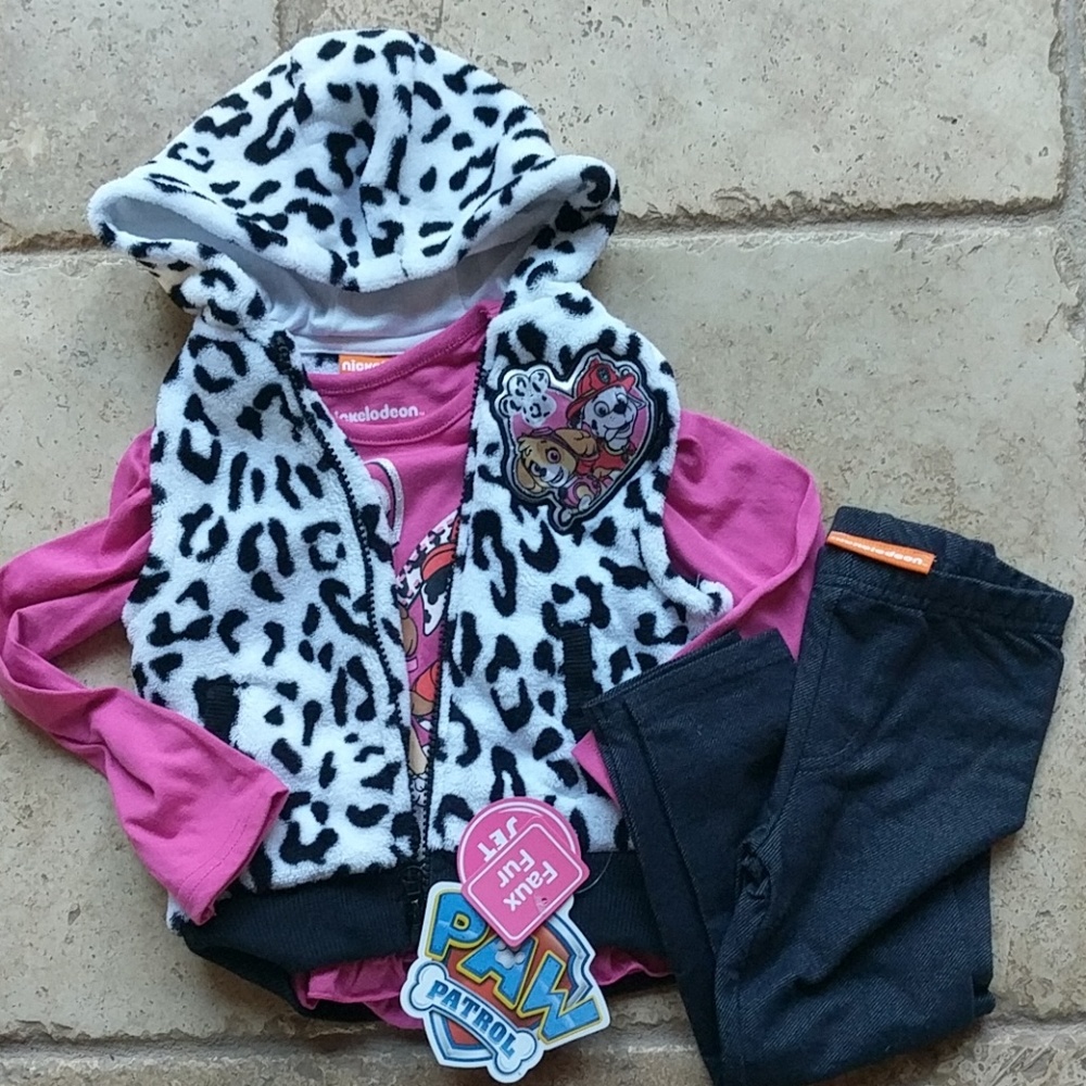 Paw Patrol 3T faux fur set